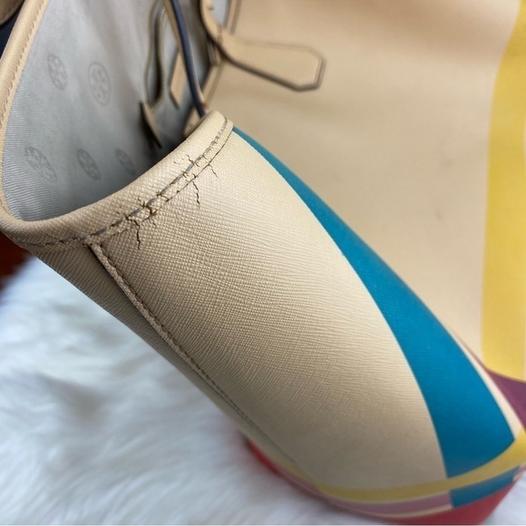 TORY BURCH PERRY STRIPE BLAKE MULTICOLOR TOTE BAG - Picture 12 of 16